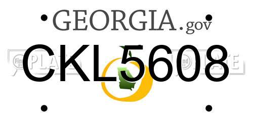 CKL5608 Georgia License Plate