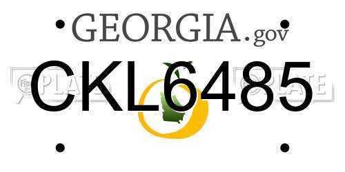 CKL6485 Georgia License Plate
