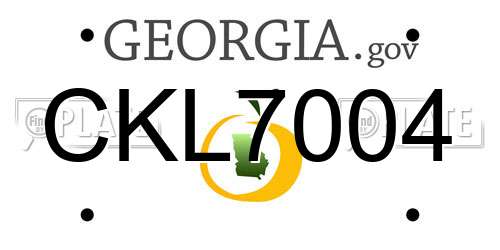 CKL7004 Georgia License Plate