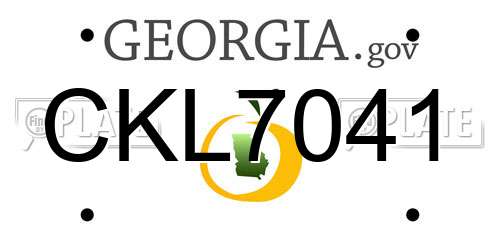 CKL7041 Georgia License Plate