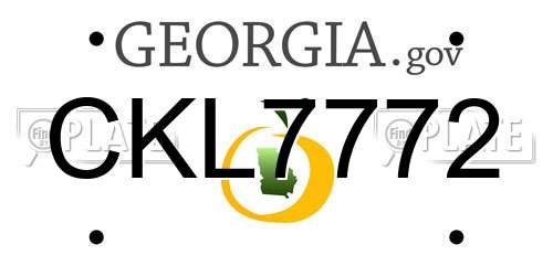 CKL7772 Georgia License Plate