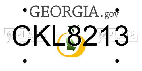 CKL8213 Georgia License Plate