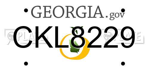 CKL8229 Georgia License Plate