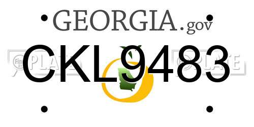 CKL9483 Georgia License Plate