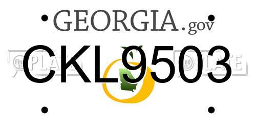 CKL9503 Georgia License Plate