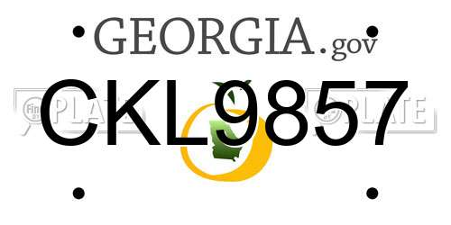 CKL9857 Georgia License Plate