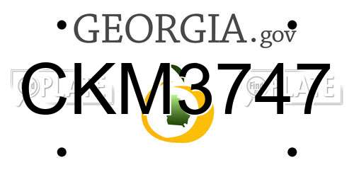 CKM3747 Georgia License Plate