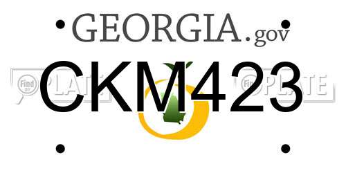 CKM423 Georgia License Plate