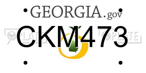 CKM473 Georgia License Plate