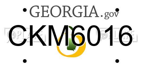 CKM6016 Georgia License Plate