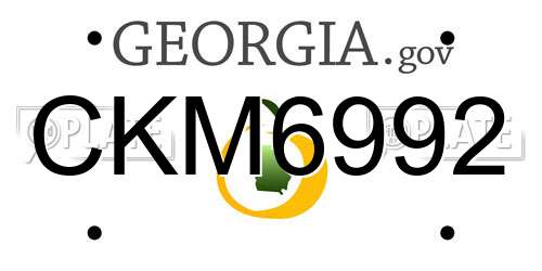 CKM6992 Georgia License Plate