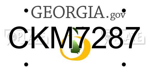 CKM7287 Georgia License Plate
