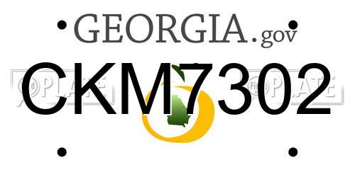 CKM7302 Georgia License Plate