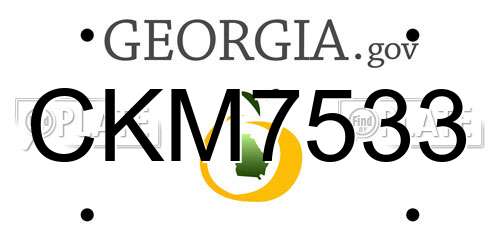CKM7533 Georgia License Plate