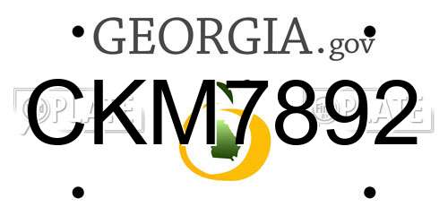 CKM7892 Georgia License Plate