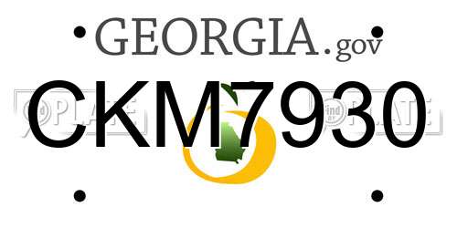 CKM7930 Georgia License Plate