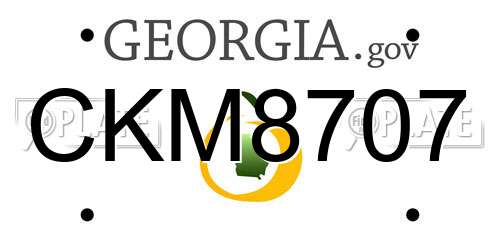 CKM8707 Georgia License Plate