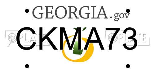 CKMA73 Georgia License Plate