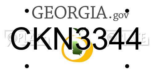 CKN3344 Georgia License Plate