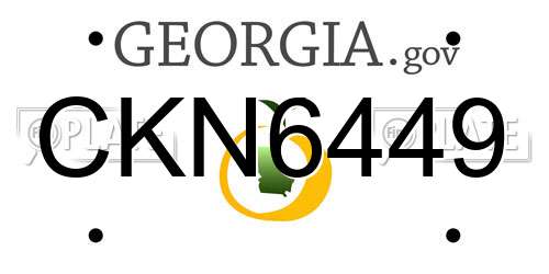 CKN6449 Georgia License Plate
