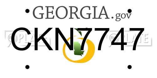 CKN7747 Georgia License Plate