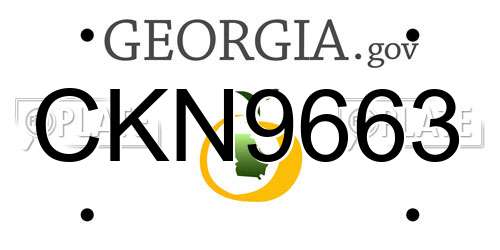CKN9663 Georgia License Plate