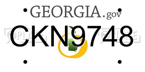 CKN9748 Georgia License Plate