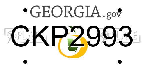 CKP2993 Georgia License Plate