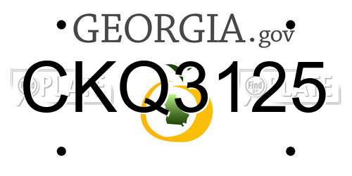 CKQ3125 Georgia License Plate