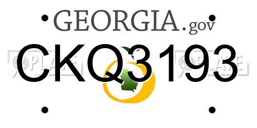 CKQ3193 Georgia License Plate