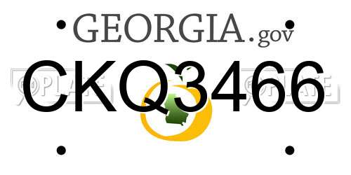 CKQ3466 Georgia License Plate