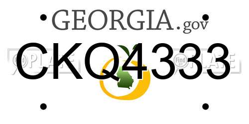 CKQ4333 Georgia License Plate