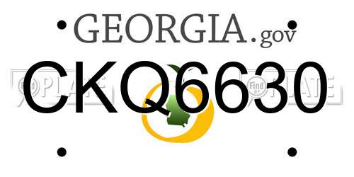 CKQ6630 Georgia License Plate