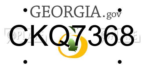 CKQ7368 Georgia License Plate