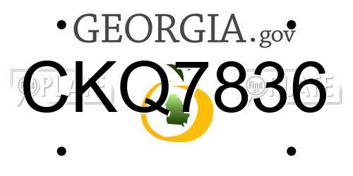 CKQ7836 Georgia License Plate