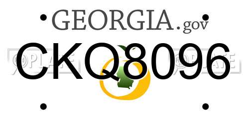 CKQ8096 Georgia License Plate