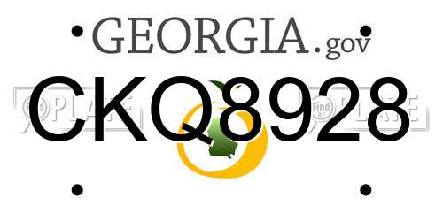 CKQ8928 Georgia License Plate