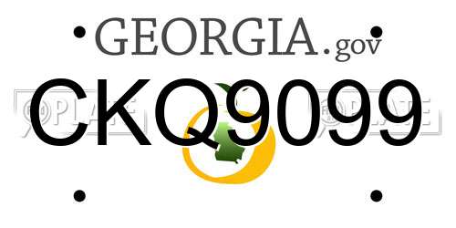 CKQ9099 Georgia License Plate