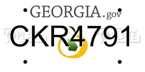 CKR4791 Georgia License Plate