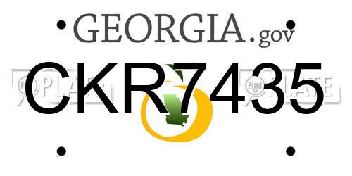 CKR7435 Georgia License Plate