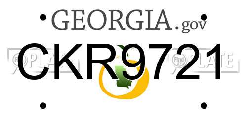 CKR9721 Georgia License Plate