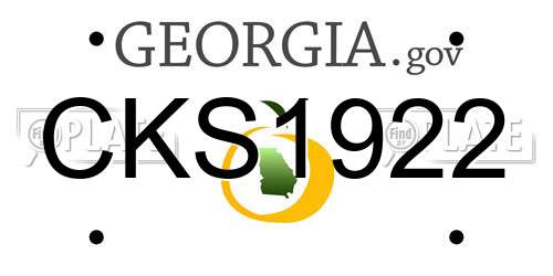 CKS1922 Georgia License Plate