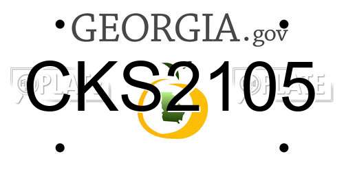 CKS2105 Georgia License Plate