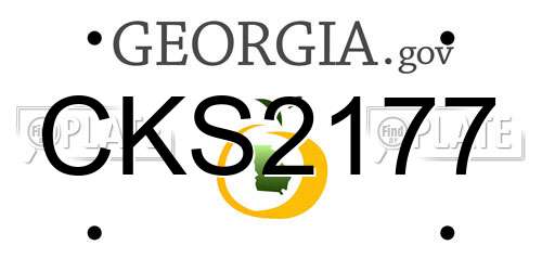 CKS2177 Georgia License Plate