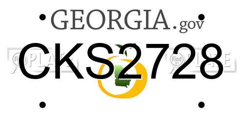 CKS2728 Georgia License Plate