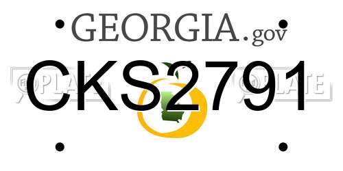 CKS2791 Georgia License Plate