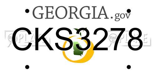 CKS3278 Georgia License Plate