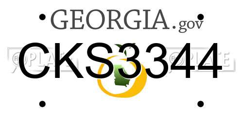 CKS3344 Georgia License Plate