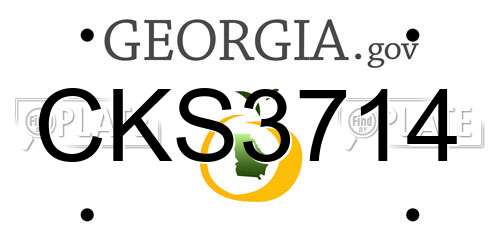 CKS3714 Georgia License Plate