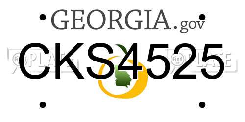 CKS4525 Georgia License Plate
